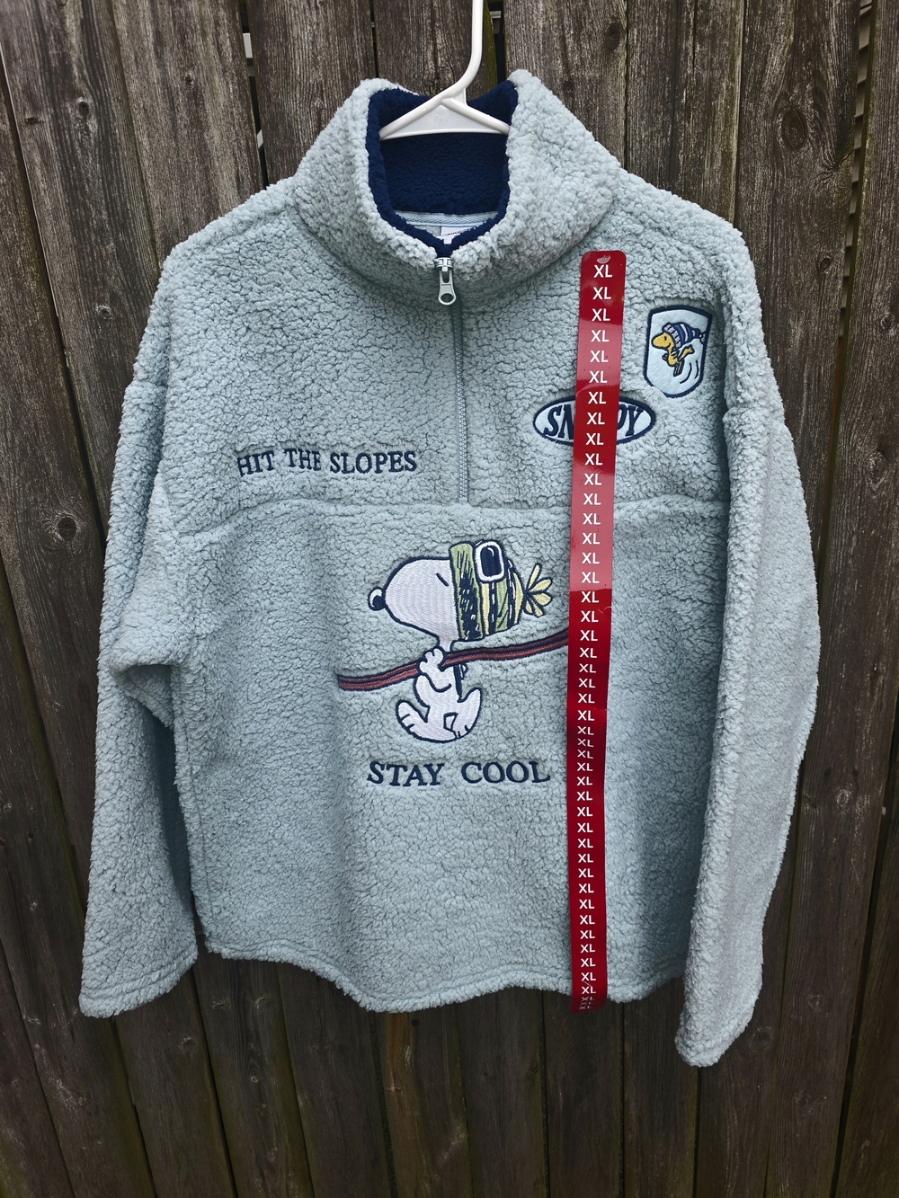 Peanuts Light Green Sherpa Pullover - Snoopy 'Stay Cool'